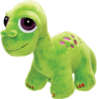 Gifts Pluche knuffeldier dinosaurus - Brontosaurus - groen - 21 cm - Dino thema - Knuffeldier