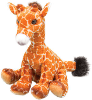 Gifts Pluche knuffeldier Giraffe - gevlekt bruin - 13 cm - safari thema - Knuffeldier