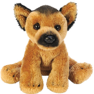 Gifts pluche knuffeldier hond - Herdershond - 13 cm - Honden - Knuffel huisdieren Multikleur