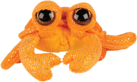 Gifts pluche krab knuffeldier - cute eyes - oranje - 14 cm - Knuffel zeedieren