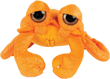 Gifts pluche krab knuffeldier - cute eyes - oranje - 23 cm - Knuffel zeedieren