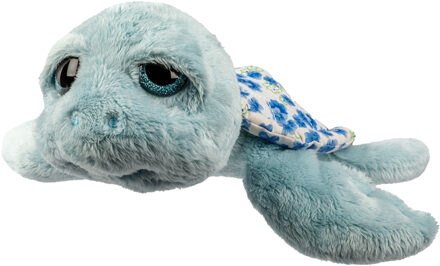 Gifts pluche zeeschildpad Jules knuffeldier - cute eyes - blauw - 24 cm - Knuffel zeedieren