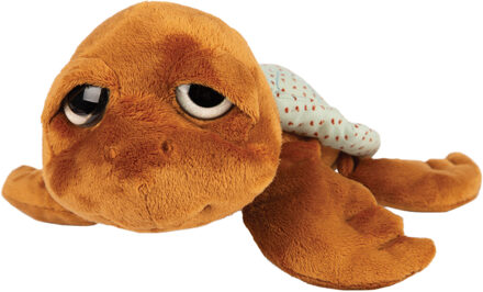 Gifts pluche zeeschildpad Jules knuffeldier - cute eyes - donkerbruin - 24 cm - Knuffel zeedieren