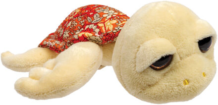 Gifts pluche zeeschildpad Jules knuffeldier - cute eyes - lichtgeel - 14 cm - Knuffel zeedieren