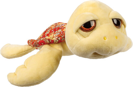 Gifts pluche zeeschildpad Jules knuffeldier - cute eyes - lichtgeel - 24 cm - Knuffel zeedieren