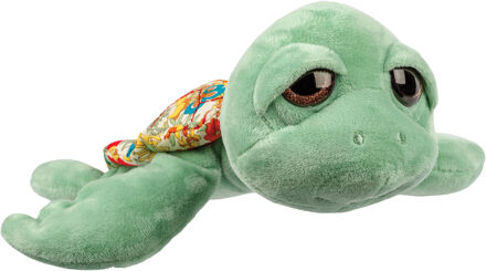 Gifts pluche zeeschildpad Jules knuffeldier - cute eyes - lichtgroen - 24 cm - Knuffel zeedieren