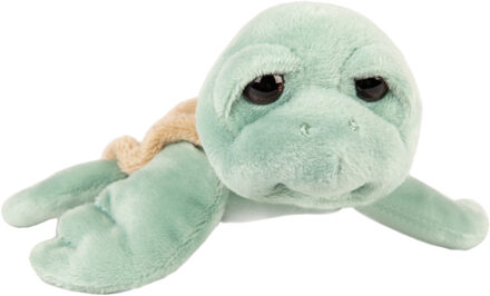 Gifts pluche zeeschildpad Jules knuffeldier - cute eyes - mintgroen - 14 cm - Knuffel zeedieren