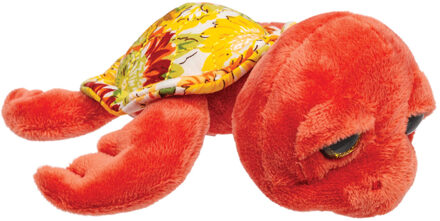 Gifts pluche zeeschildpad Jules knuffeldier - cute eyes - rood - 14 cm - Knuffel zeedieren