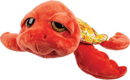 Gifts pluche zeeschildpad Jules knuffeldier - cute eyes - rood - 24 cm - Knuffel zeedieren