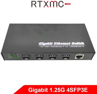 Gigabit Ethernet Switch Ethernet Fiber 4 Poort 1.25G Sfp Fiber & 3Port 10/100/1000M upt Gigabit Fiber Switch Met Voeding