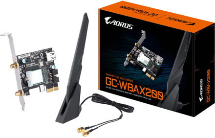 Gigabyte GC-WBAX200 - Netwerkadapter - PCIe - 802.11a, 802.11b/g/n, 802.11ac Wave 2, Bluetooth 5.0, 802.11ax