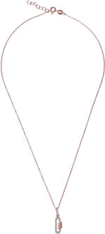 'Gigi' Dames 925 Sterling Zilveren Ketting met Hanger - Roze ZH-7438 Rosé