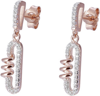 'Gigi' Dames 925 Sterling Zilveren Oorbellen - Roze ZO-7438 Rosé - One Size