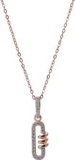 'Gigi' Dames 925 Sterling Zilveren Set: Halsketting + Oorbellen + Ring - Roze SET-7438 Rosé - N