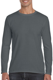 Gildan Basics t-shirt met lange mouwen - Antraciet - Herenkleding - Katoen/polyester - Dubbel gestik