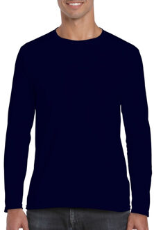 Gildan Basics t-shirt met lange mouwen - Donkerblauw - Herenkleding - Katoen/polyester - Dubbel gest