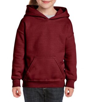 Gildan Bordeaux capuchon sweater voor meisjes 110-116 (XS)