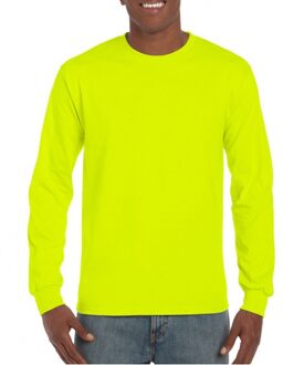 Gildan Fel gele t-shirts lange mouwen top kwaliteit Geel