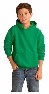 Gildan Groene capuchon sweater voor jongens L (164)