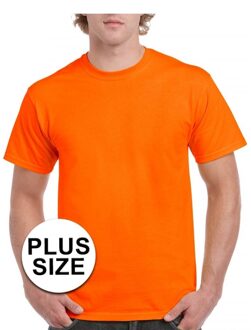 Gildan Grote maten fel oranje shirt voor volwassenen 3XL