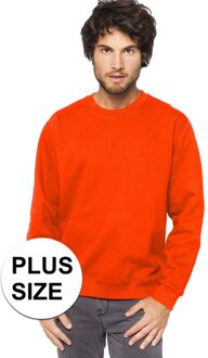 Gildan Grote maten oranje sweater/trui katoenmix voor heren