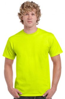 Gildan Neon fluor geel T-shirt - Reflecterend - voor heren - Katoen/polyester - Opvallend - Normal fit