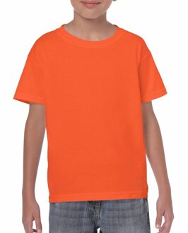 Gildan Oranje kinder t-shirts 150 grams 100% katoen 122-128 (S) - Feestshirts Multikleur