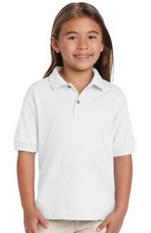 Gildan poloshirt - voor kinderen - wit - jongens/meisjes - katoen/polyester