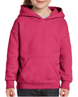 Gildan Roze capuchon sweater voor meisjes L (164)