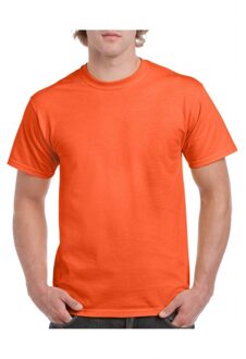 Gildan Set van 3x stuks voordelige oranje t-shirts, maat: L