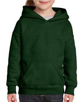 Gildan sweater met capuchon - donkergroen - voor kinderen - kinderkleding