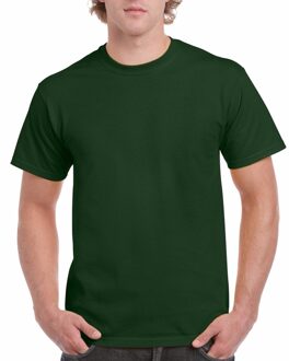 Gildan T-shirt - donkergroen - heren - zware kwaliteit - basic shirt - katoen - korte mouwen