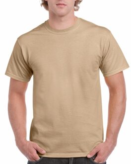 Gildan T-shirts beige voor heren - zware 200gr kwaliteit - Basic shirts - Katoen - Korte mouwen