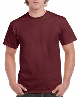 Gildan T-shirts bordeaux rood voor heren - zware 200gr kwaliteit - Basic shirts - Katoen - Korte mouwen