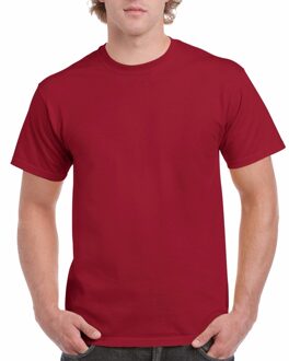 Gildan T-shirts donkerrood voor heren - zware 200gr kwaliteit - Basic shirts - Katoen - Korte mouwen