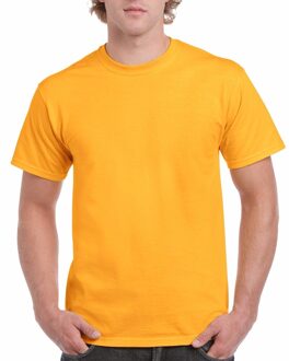 Gildan T-shirts goudgeel voor heren - zware 200gr kwaliteit - Basic shirts - Katoen - Korte mouwen