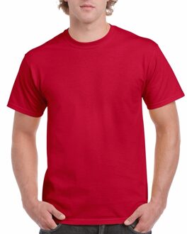 Gildan T-shirts kersenrood voor heren - zware 200gr kwaliteit - Basic shirts - Katoen - Korte mouwen