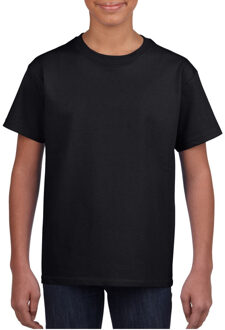 Gildan Zwart basic t-shirt met ronde hals - kinderen - unisex - katoen - 145 grams - Zwarte shirts