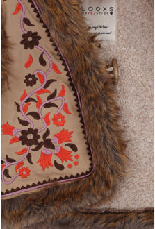 Gilet borduursels imitatie bont voor meisjes in de kleur Oranje - 92/98