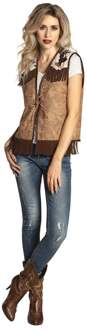 Gilet Cowboy Dames Polyester Bruin Maat M