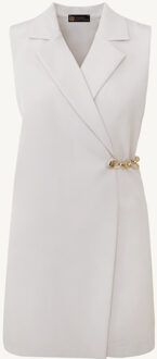 Gilet Jurk Met Gouden Detail Beige