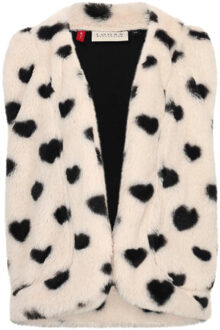 Gilet offwhite hearts voor meisjes in de kleur - maat 104/110 Ecru
