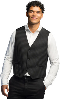 Gilet Pinstripe Zwart Heren