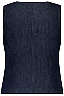 Gilet srb4587 waistcoat heringbone dark blue Blauw - M