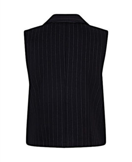 Gilet srb4625 waistcoat pinestripe black - maat S Zwart