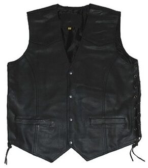 Gilet van zwart leer