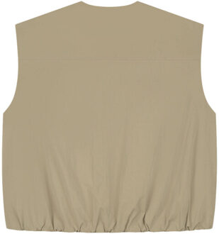 Gilet w240503 zip up Beige - S