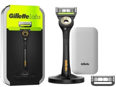Gillette Labs scheerapparaat met 2 scheerbladen en reisetui
