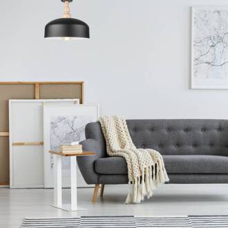 Gina plafondlamp metalen kap zwart zwart, eik