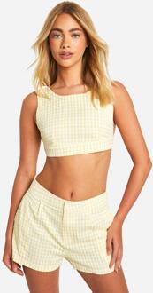 Gingham Rugloze Crop Top, Lemon - 42